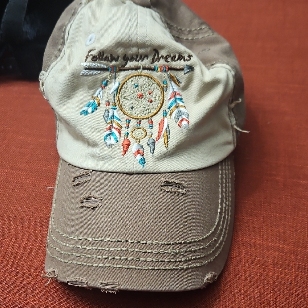 2/$25 KBETHOS Brown and Tan Dreamcatcher Hat